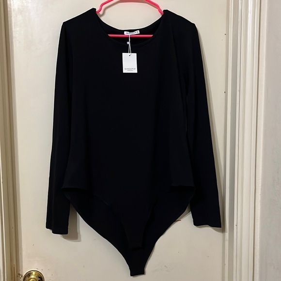 NWT Black long sleeved t-shirt bodysuit 2X - Picture 1 of 3